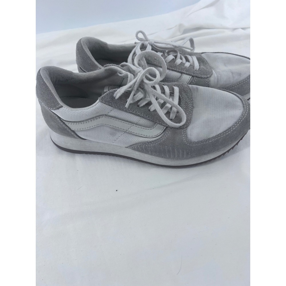 Vans Lowland CC Grey White Suede Mesh UltraCush Sneakers Mens 7 Womens 8.5